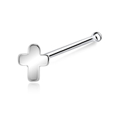 Plus Shaped Silver Bone Nose Stud NSKD-06